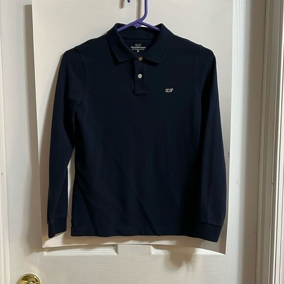 Vineyard Vines youth boys size medium (12-14) blue long sleeve polo. - Picture 1 of 4